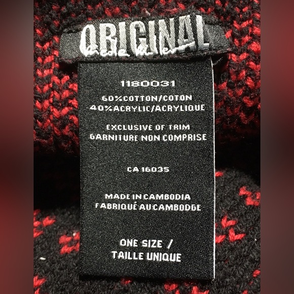 Original Nicole Miller - Red and Black Knit Poncho Shawl Shrug Wrap - One Size - Picture 3 of 5